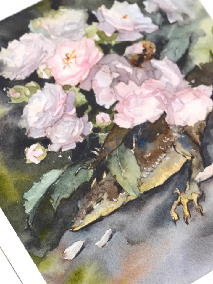 Little dragon painting Original fantasy art by Yulia Evsyukova