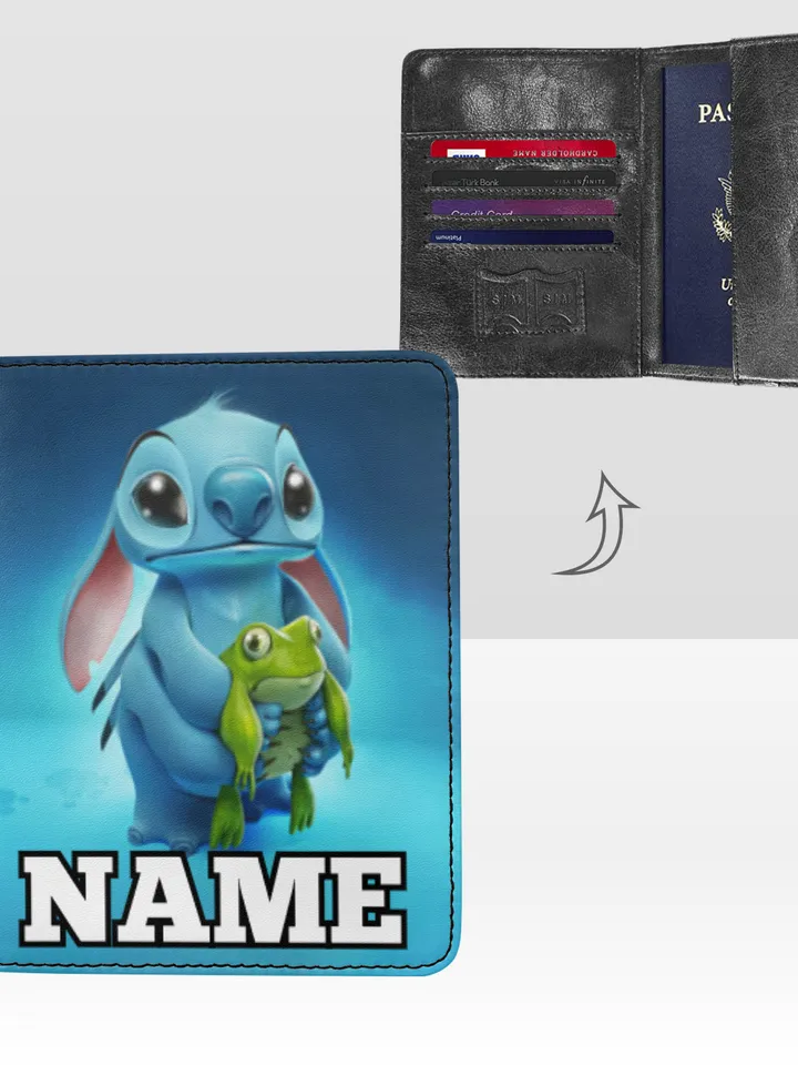 Stitch Passport Cover Custom NAME, Passport Holder High-Grade Microfiber Leather