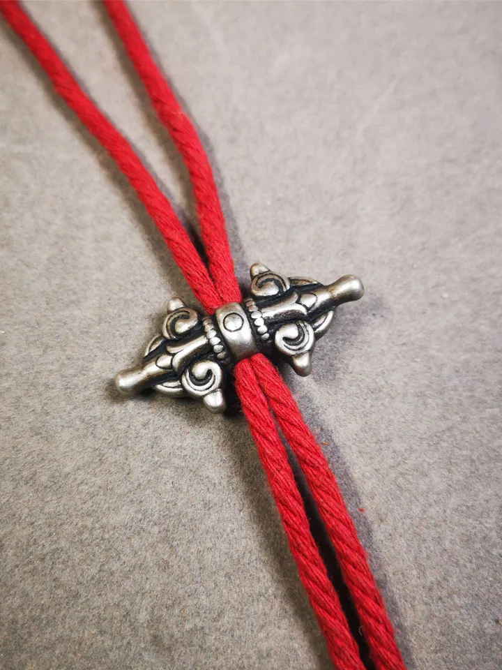 Gandhanra Handmade Tibetan Copper Vajra Amulet for Prayer Bead,Mala Pendant,1.4"