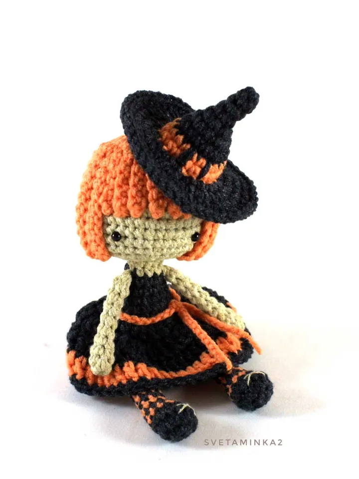 Crochet Witch Doll Pattern. Amigurumi Doll. Digital Download. PDF.