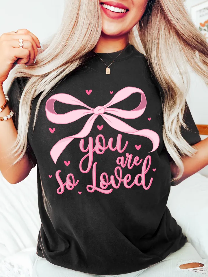 You are Loved Png, Christian Coquette Valentines Png, John 3:16 Png, Pink Valentines Day Png, Bible Verse Shirt Design, Valentine Hearts PNG