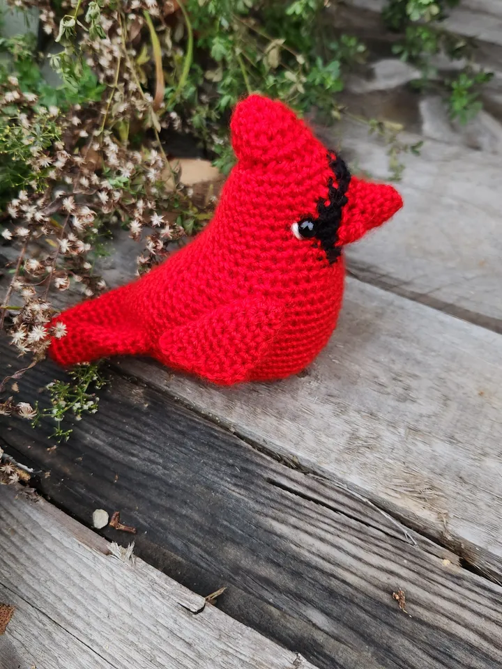 Crochet Red Cardinal Ornament PDF Pattern