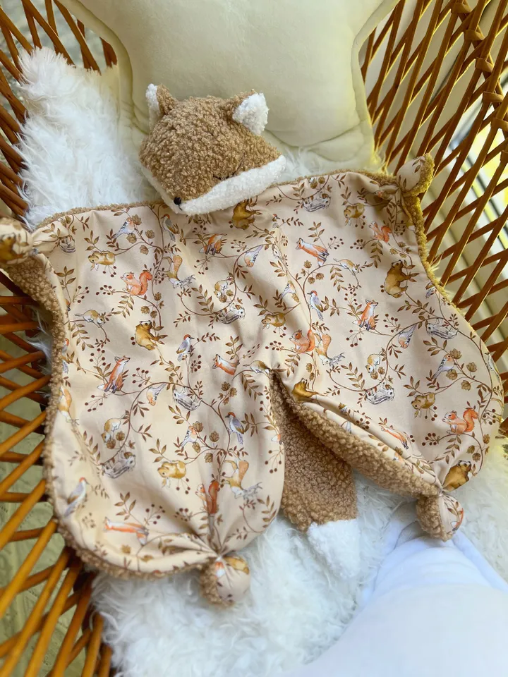 Fox toy, plush toy, comforter baby, toy for baby, baby shower gift