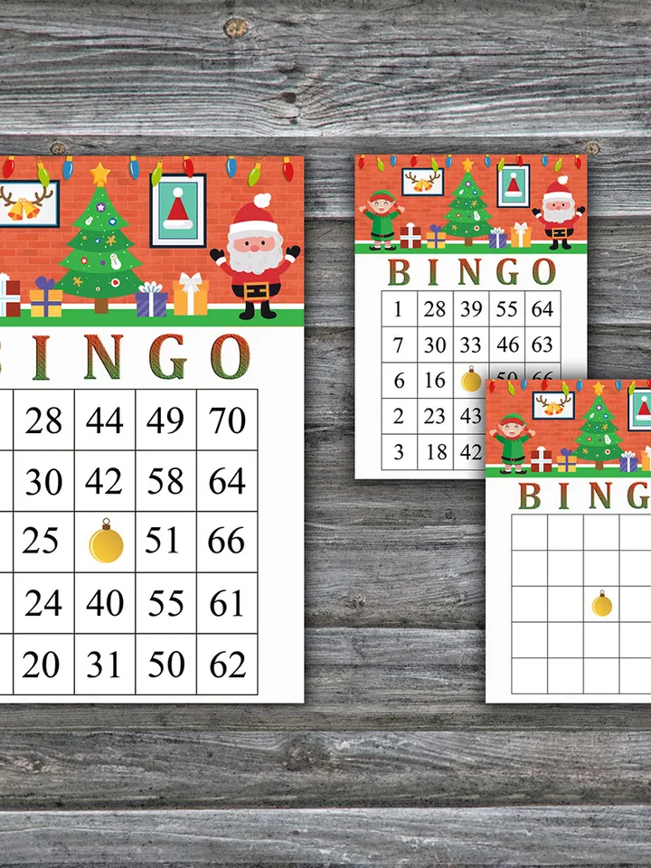 Santa and elf bingo game card,Christmas bingo game card,Christmas Bingo Printable,Holiday Bingo,INSTANT DOWNLOAD--80