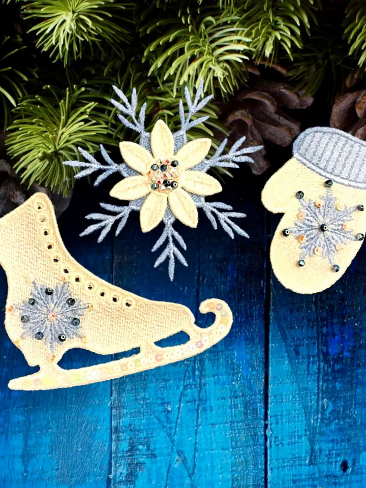 Free Standling Lace Winter Vintage set Christmas décor Embroidery Pattern Christmas machine embroidery design digital embroidery pattern
