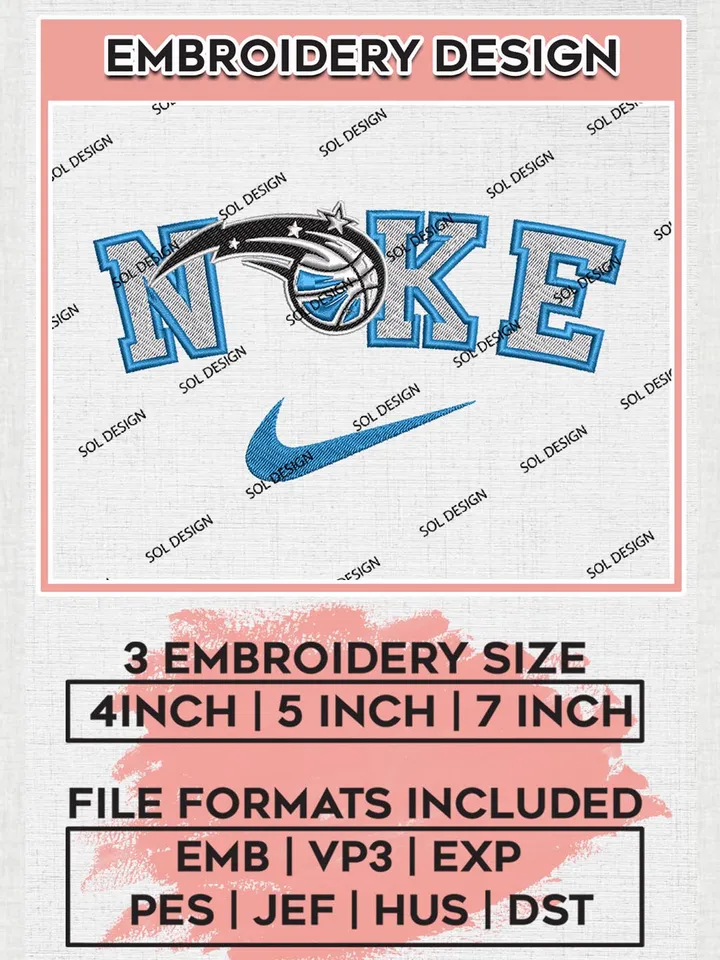 Nike Orlando Magic Machine Embroidery Designs, NBA Orlando Magic Embroidery Design Files, NBA Magic Logo, NBA Machine Embroidery Designs, NBA Embroidery Designs, Digital Download