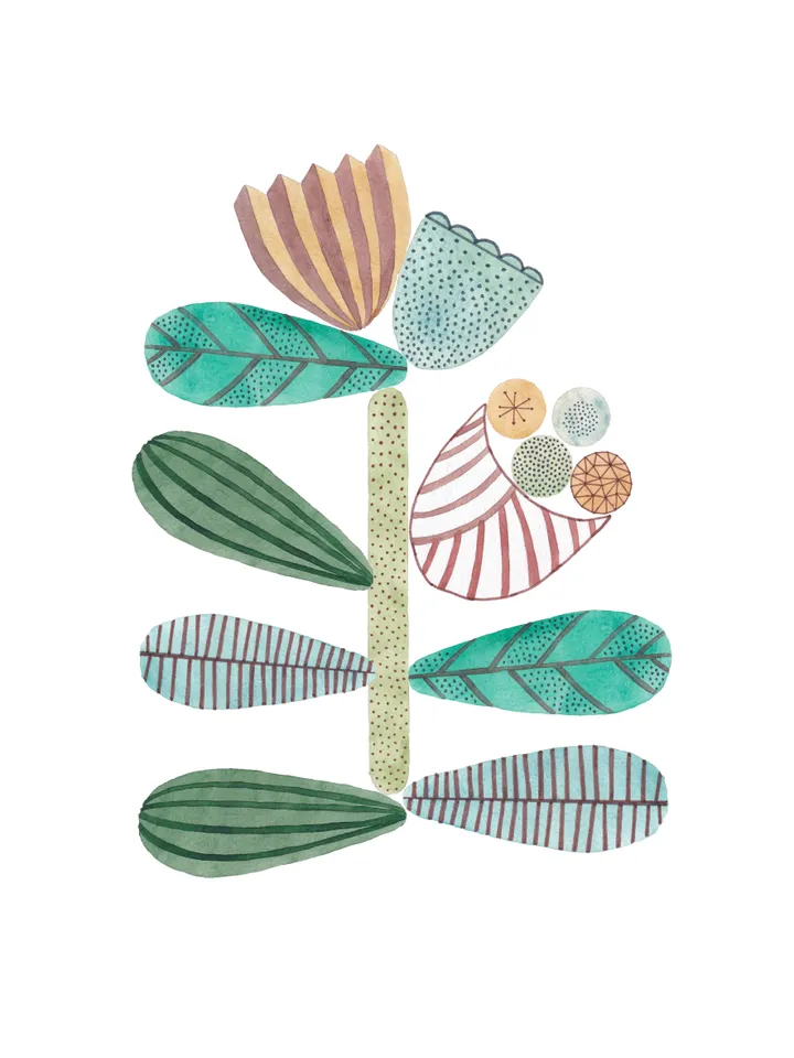 Illustration Watercolor Geometry Plant Art print