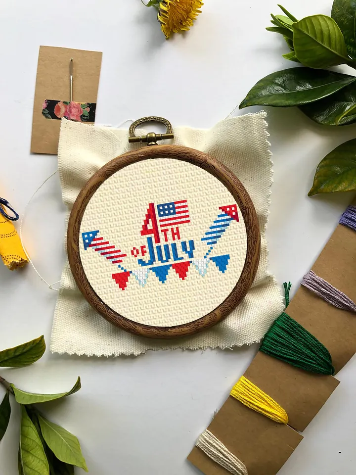 Independence Day july 4 cross stitch pattern PDF download American flag cross stitch chart, Patriotic cross stitch, Firework embroidery #T20