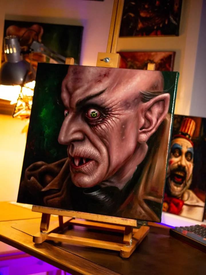Oil painting Nosferatu Eine Symphonie des Grauens