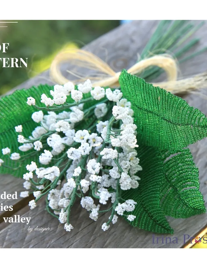 Beaded lilies of the valley, lavender, rose, peony | Beaded Flowers pattern | Seed bead patterns
