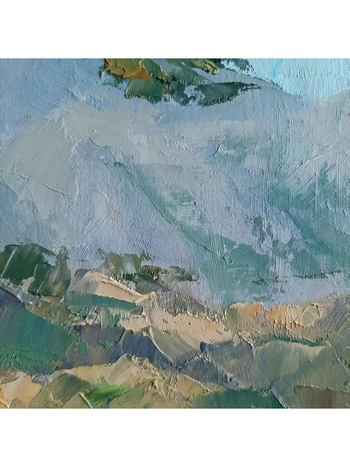 Mountain Painting 12x8" Tree Landscape ORIGINAL Painting Impressionist Mountains ART Signed by artist Marina Chuchko