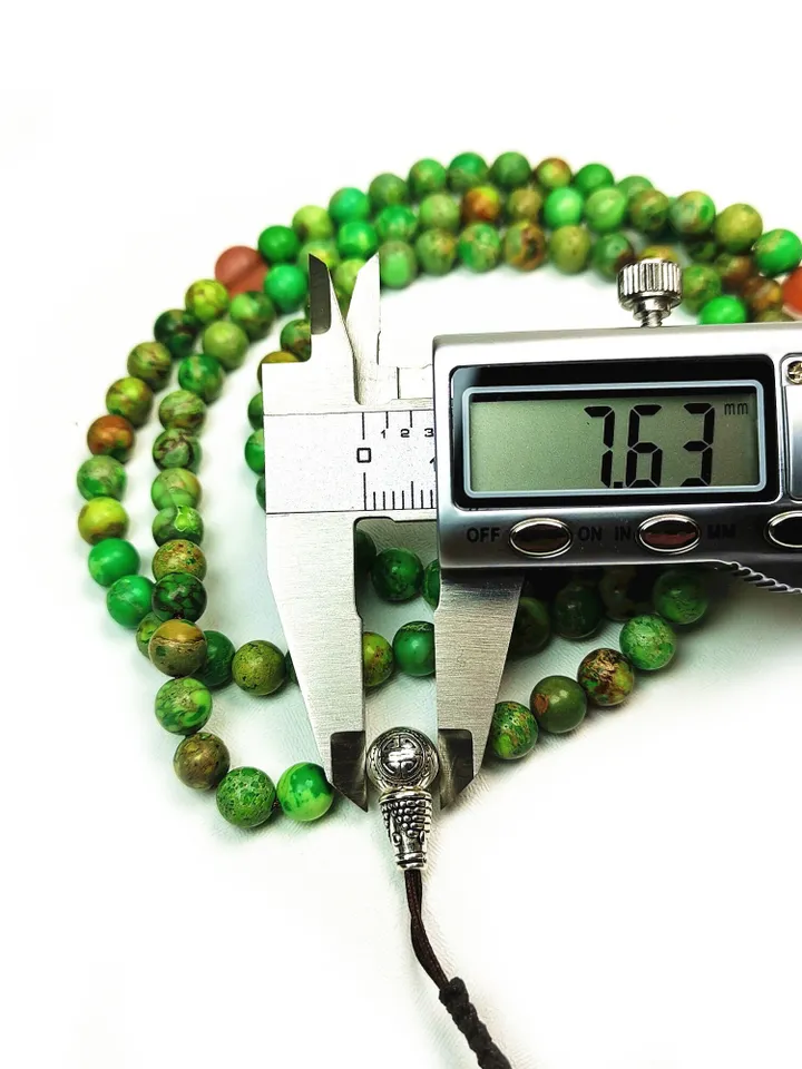 Gandhanra Unique Tibetan Siliceous Rock Beads Mala,6mm Prayer Beads for Women,27.6" Length