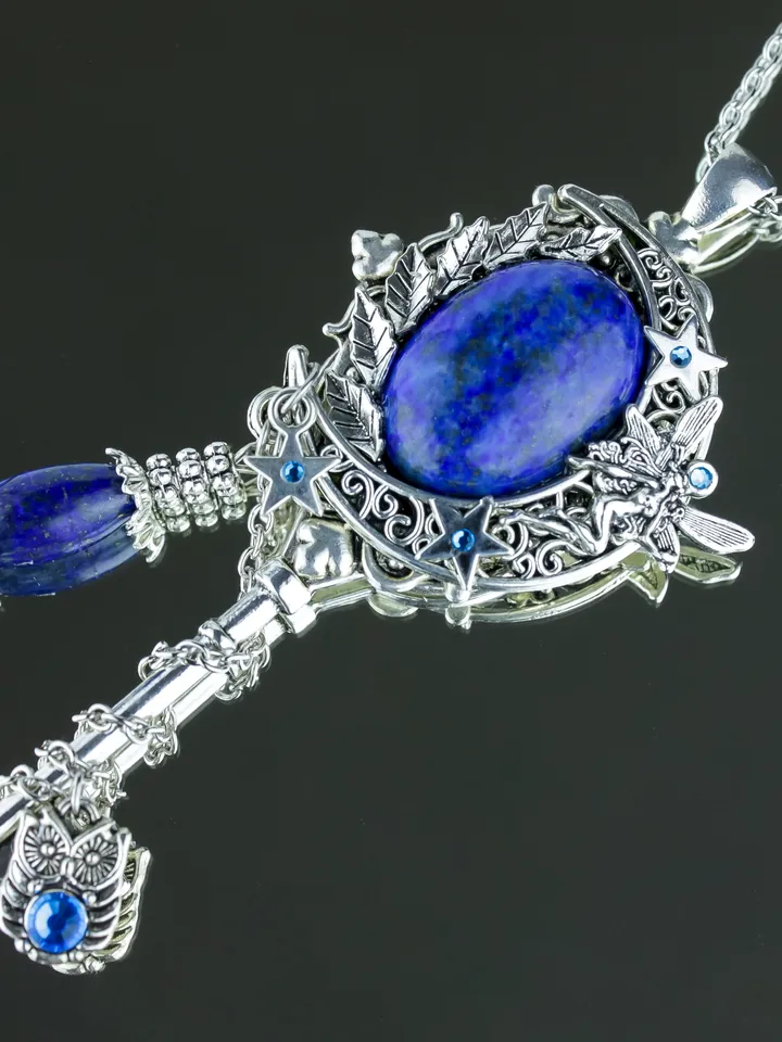 Handmade Unique Lapis Lazuli Key Necklace"Legend"