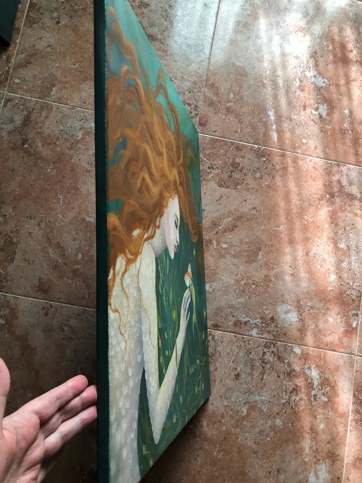 Mermaid Original Painting Woman Oil Painting Underwater Painting