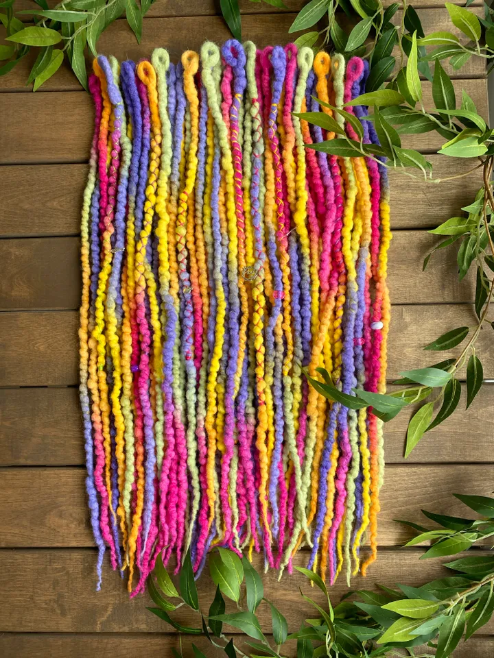 Rainbow Wool Se Dreads Ready to Ship