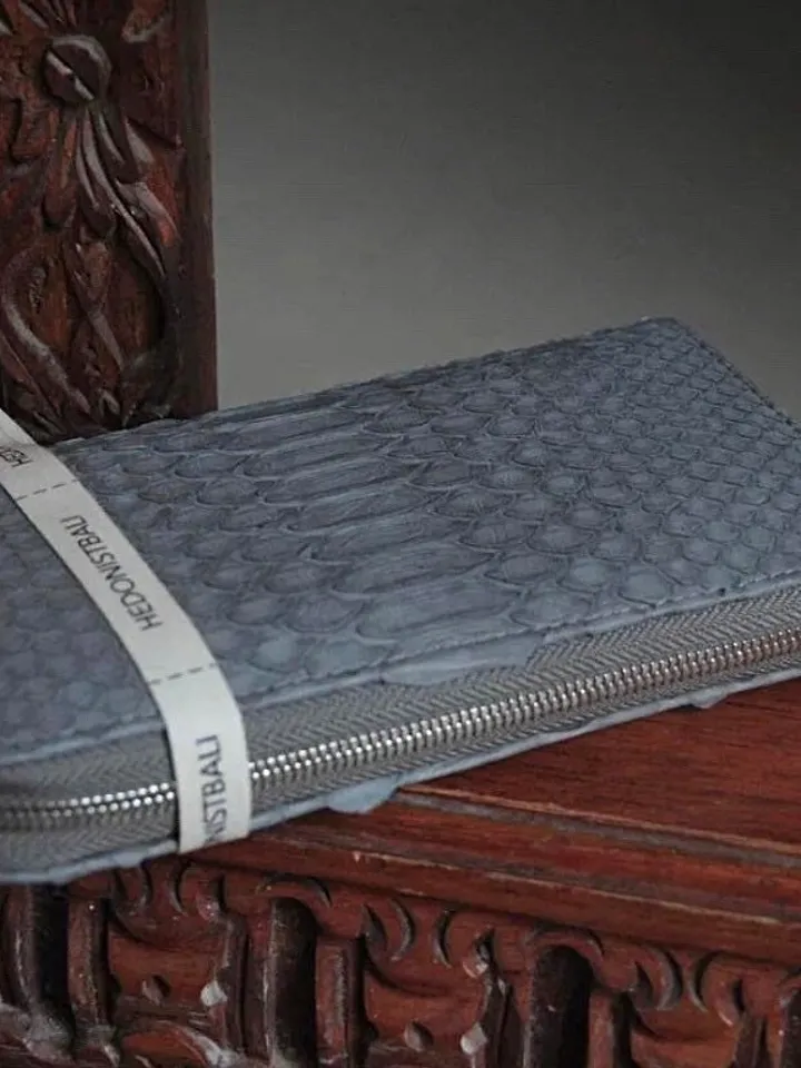 Genuine Python Skin Wallet | Money Wallet Genuine Leather Big Unisex | Python Leather Wallet Organizer Gray Woman | Money Documents Holder