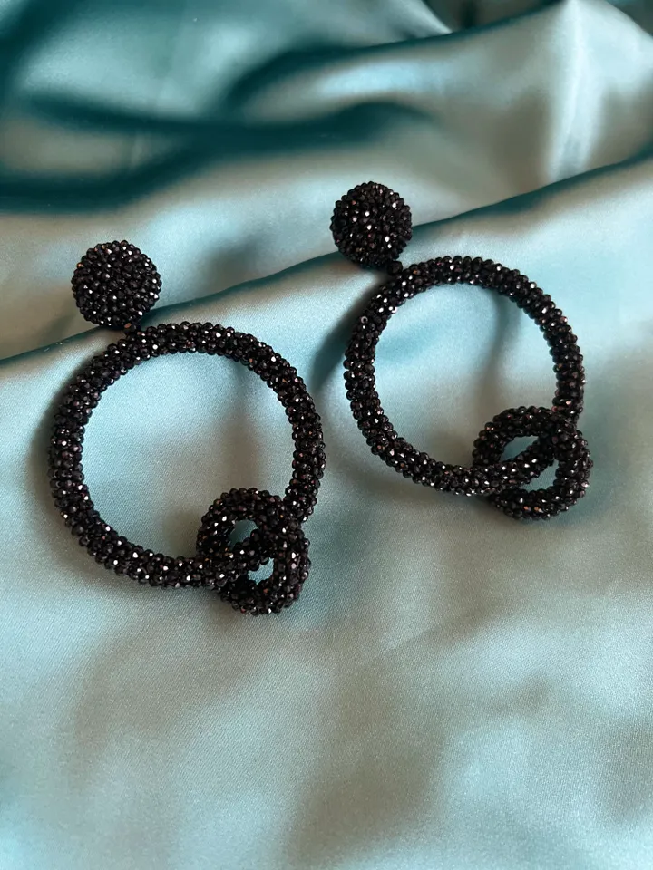 Double Hoop Beaded Earrings