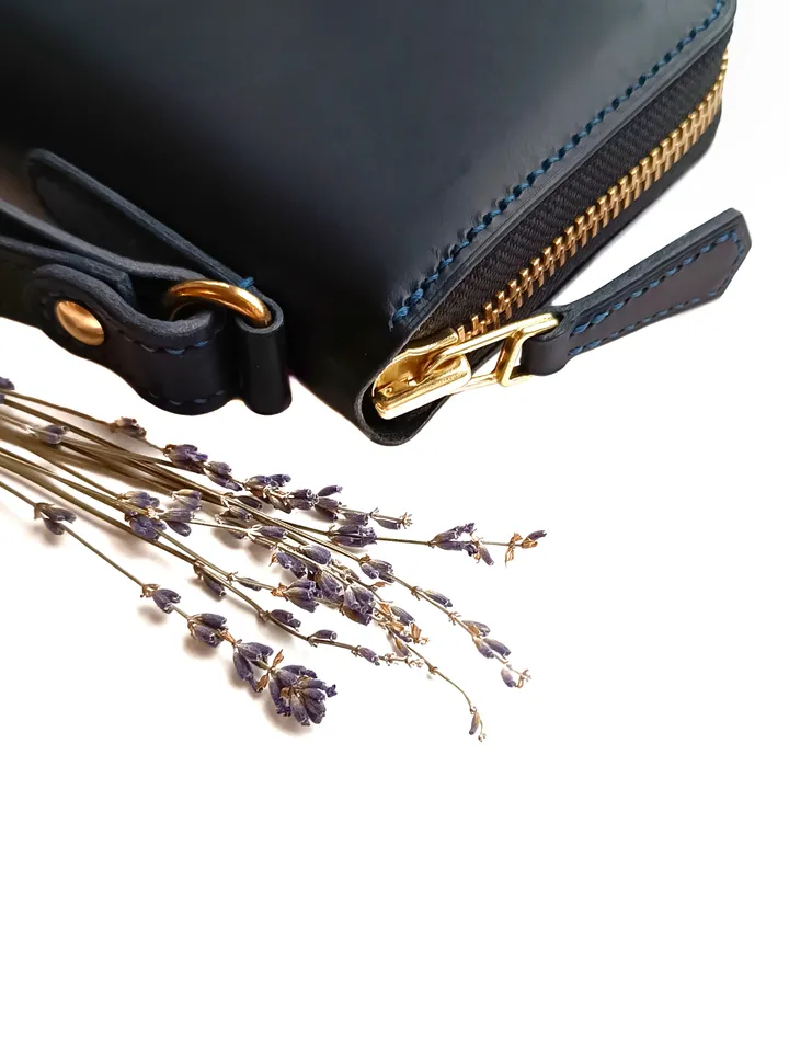 Pattern of a men's clutch with a zipper - Download PDF & video TUTORIAL Punch pitch 5 mm