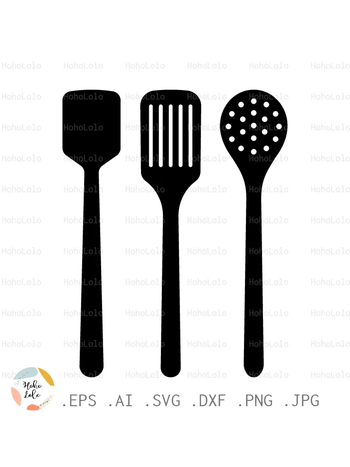 Wooden Utensils Svg, Wooden Utensils Silhouette, Wooden Utensils Cricut, Wooden Utensils Stencil, Wooden Utensils Templates Dxf, Wooden Utensils Clipart Png