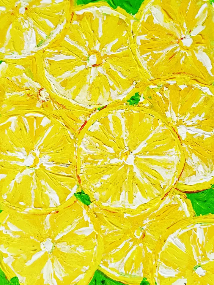 Lemon Slices Oil Painting  Citrus Original Art Kitchen Wall Art Decor Christmas Gifts by ArtProkopaloSv 7x5