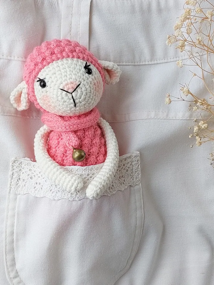 Crochet pattern lamb Shelli in English. Soft toy pattern. Amigurumi crochet pattern. Crochet baby doll pattern. Pattern