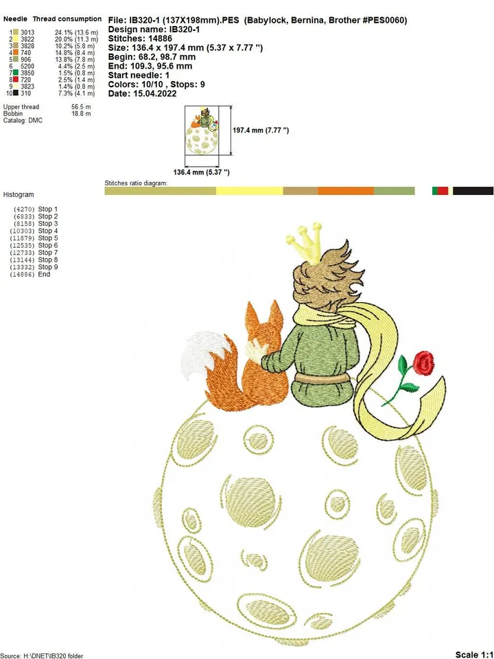 The Little Prince set machine embroidery design digital embroidery pattern clothing decor embroidery motif