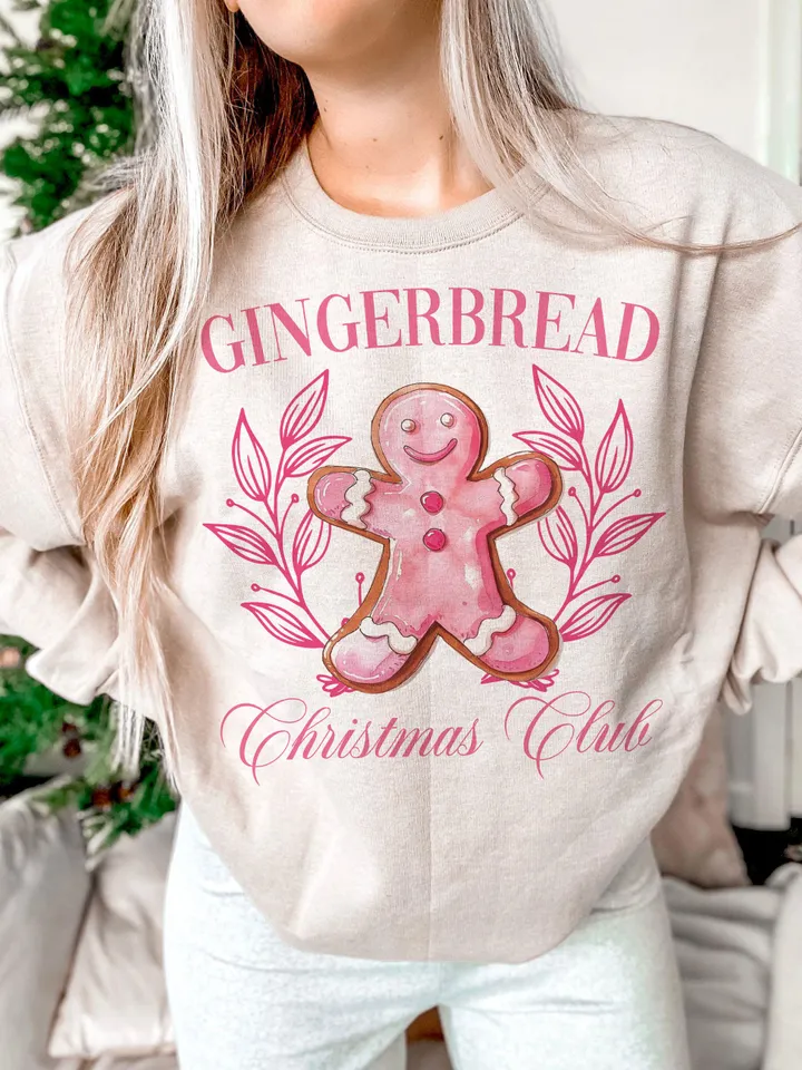 Pink Gingerbread Christmas Club Png, Christmas kids Png, Pink Christmas PNG, Funny Christmas png, Christmas Shirt PNG, Christmas Candy png