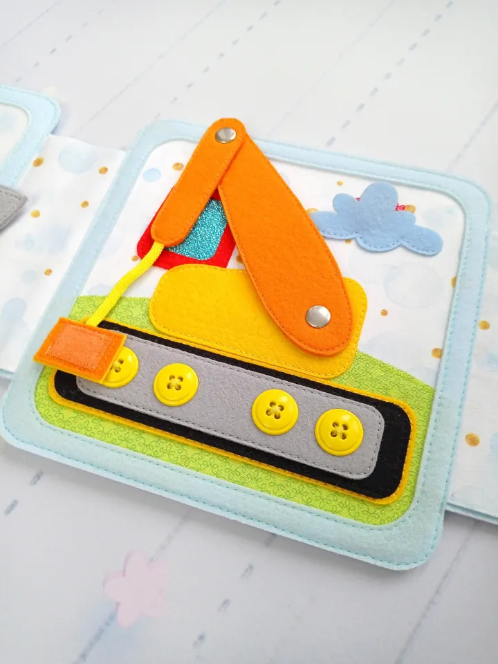 Felt book for boys. Different types of transport