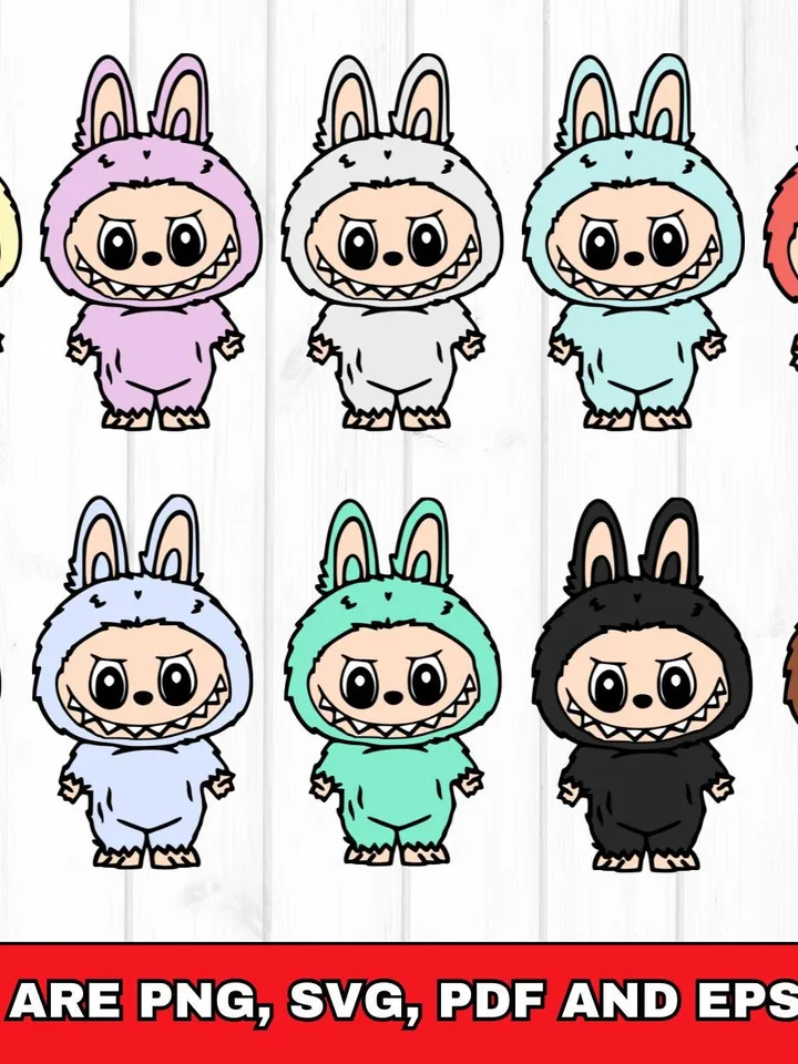 210+ Labubu Designs PNG, SVG, EPS Mega Bundle, Vector Digital File for Cricut, Laser Cut La bubu, Instant Download Labubu Character Bundle