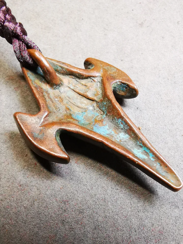 Gandhanra Acient Shankha(Divine Conch) Badge,Tibetan Buddhist Protective Amulet Pendant,Made of Brass