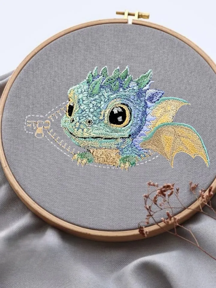 Dragon machine embroidery design baby dragon embroidery pattern