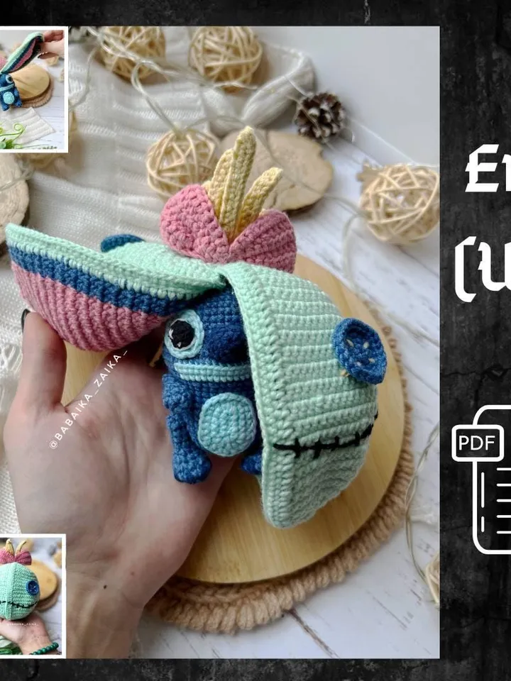 PDF Crochet Pattern Blue Alien Monster in Scrump, Amigurumi funny doll pattern, Cute monster, Animal pattern, Halloween pattern
