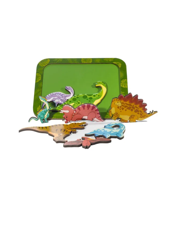 Wooden dinosaur toy, Montessori toys for Toddler Age 2 3 4 5 year, activity toys