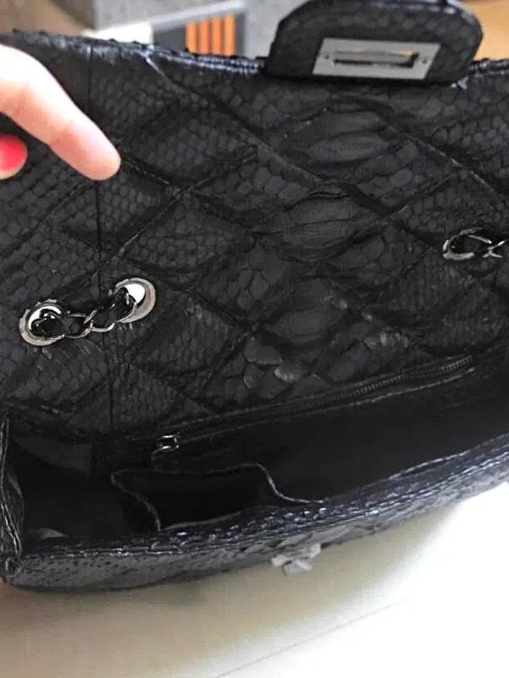 Genuine python skin classy stitched big crossbody  | designer women leather handbag | snakeprint bag | crossbody purse |  gift for her