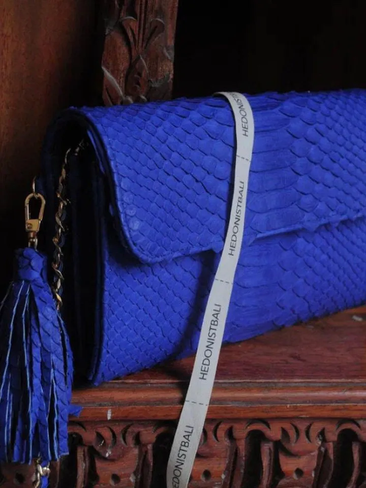 Genuine python skin classy tranarine flat clutch with shoulder chain | elegant evening women purse | designer leather bags | small snake bag
