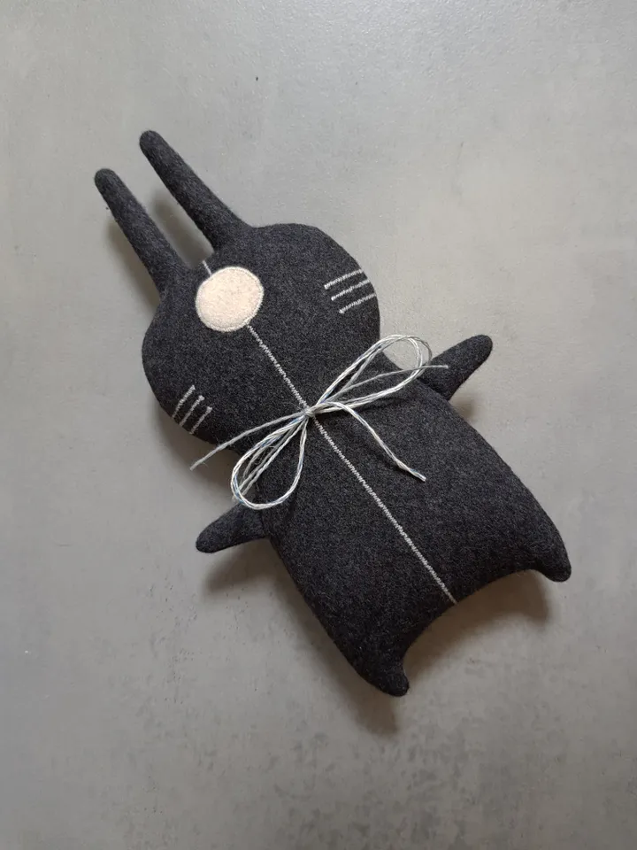 Black rabbit Sewing Pattern PDF, digital tutorial in english, Halloween Doll diy