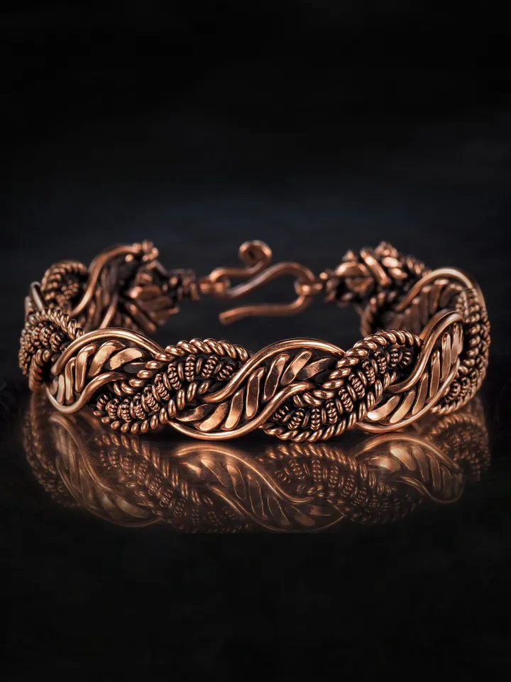Wire wrapped copper bracelet for woman Antique style copper jewelry WireWrapArt
