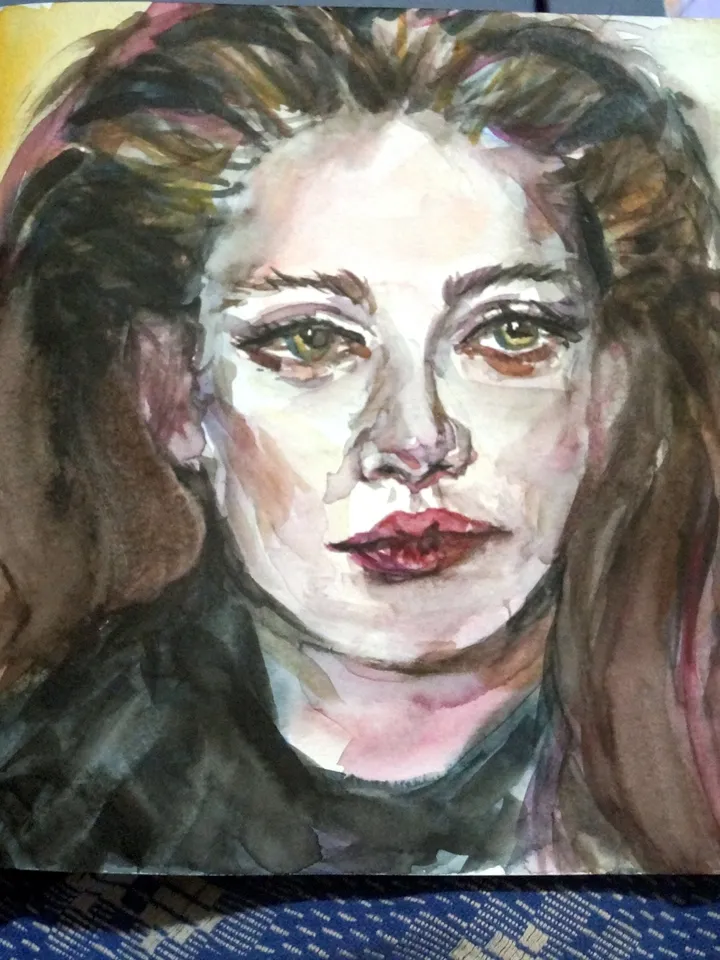 watercolor sketch "Charming girl"