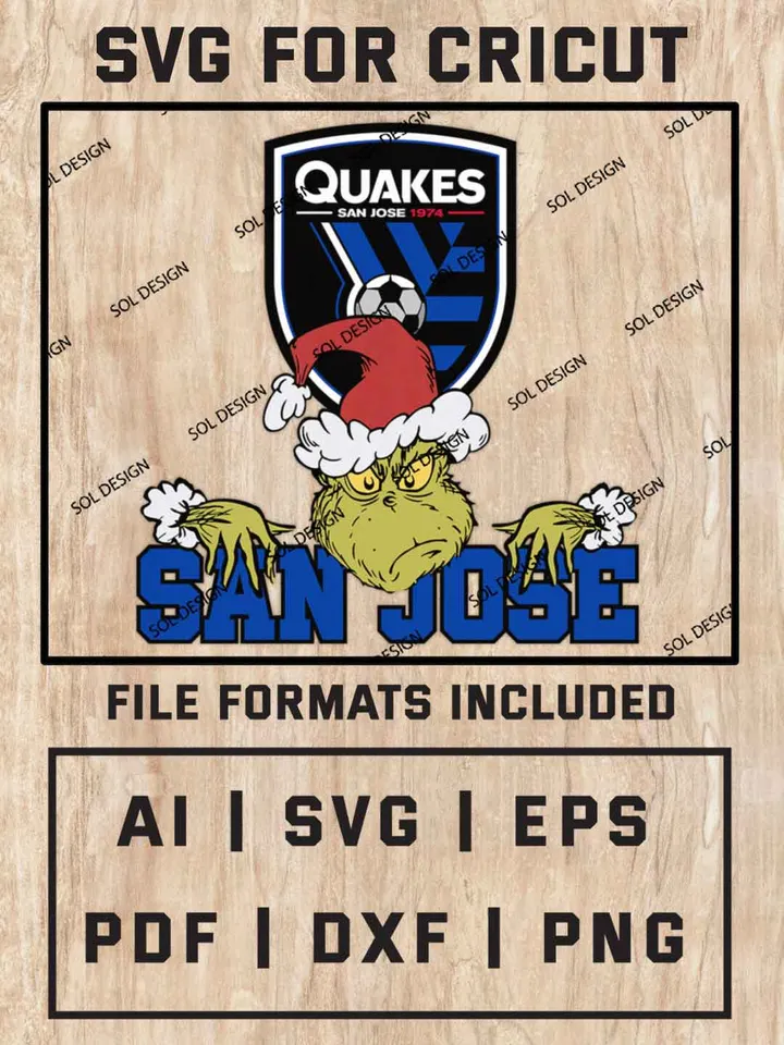 Grinch San Jose Earthquakes SVG, MLS SVG Design, MLS San Jose Earthquakes Logo SVG, MLS San Jose Cricut, Christmas Svg, Grinch svg, Digital Download