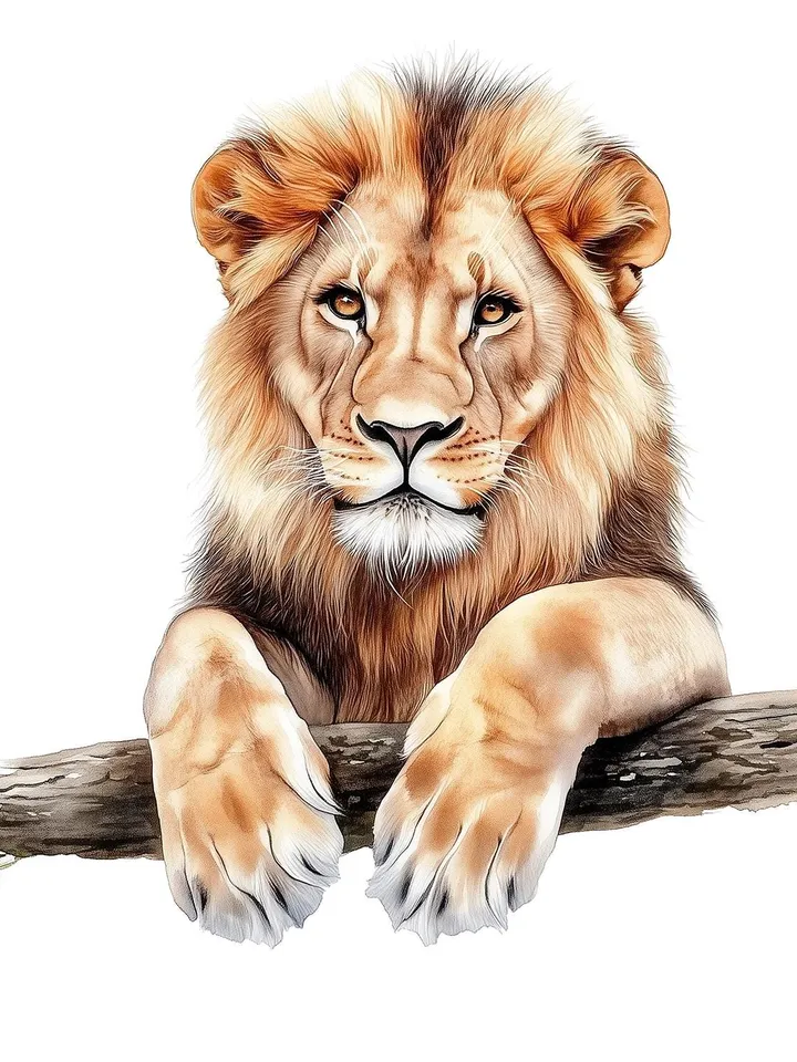 18 Lion PNG Bundle, Printable Watercolor Lion clipart, High Quality PNGs, Digital download, High resolution, Paper crafts, junk journals