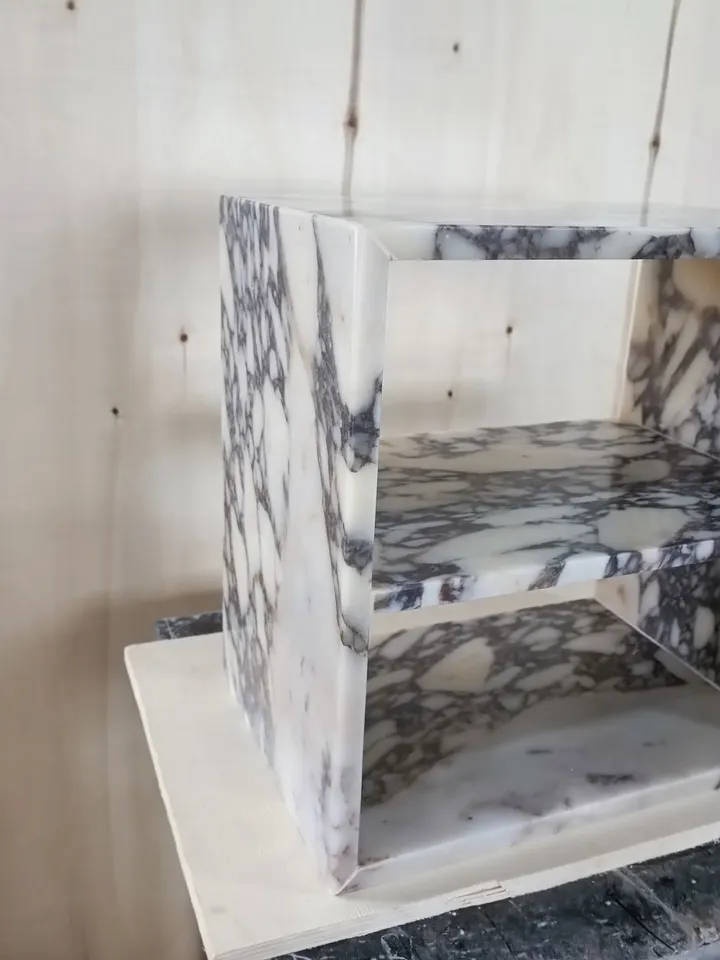 Calacatta Viola Marble side table, end table, italian marble 100% handmade, coffe table, real stone