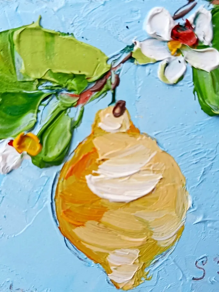Lemon Painting Dollhouse Original Art Mini Painting Miniature Small Original Oil painting Italy Dollhouse Miniatures by ArtProkopaloSv