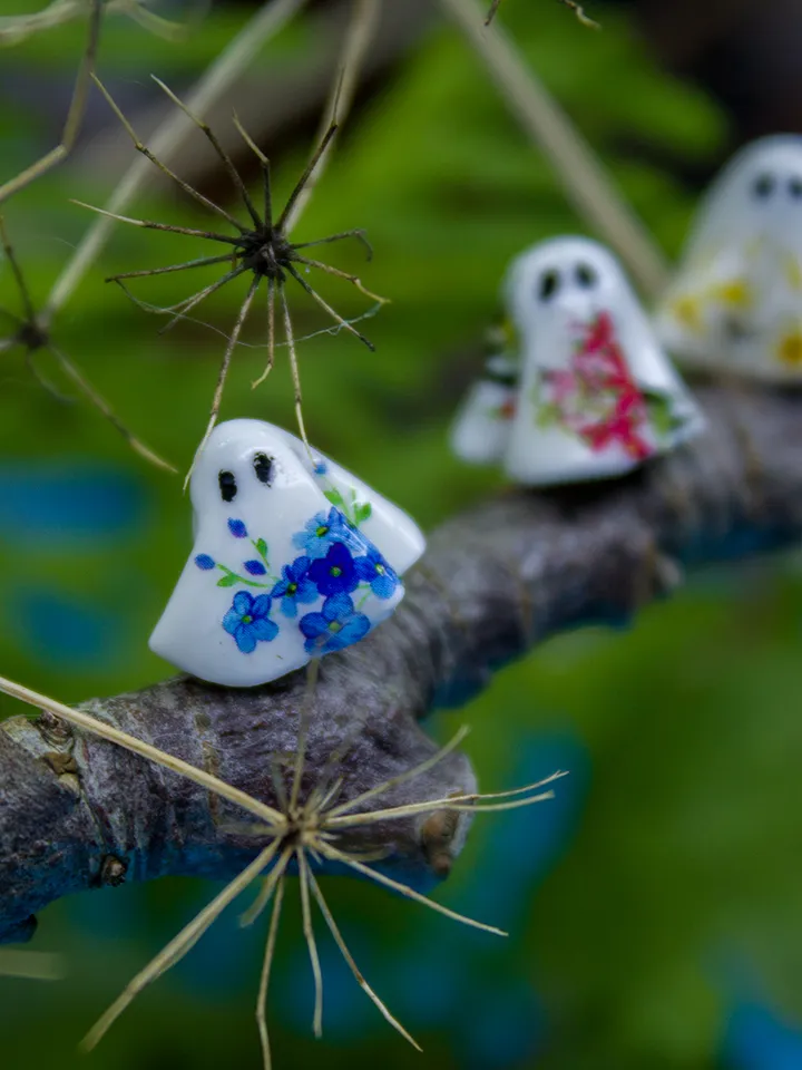 TUTORIAL Miniature floral ghosts for dollhouse Halloween decor | PDF + video