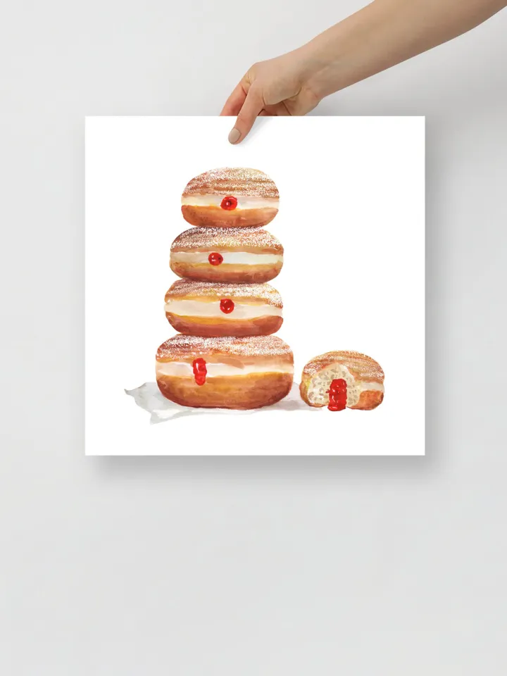 Donut Art Print, Dessert Painting, Donut Watercolor, Breakfast Art, Food Illustration, Donut Food Print,Donut Picture Wall Art Print Poster