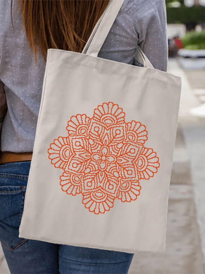 Mandala cross stitch pattern download PDF Modern quick cross stitch Monochrome cross stitch Flower mandala digital beginner stitch #M142