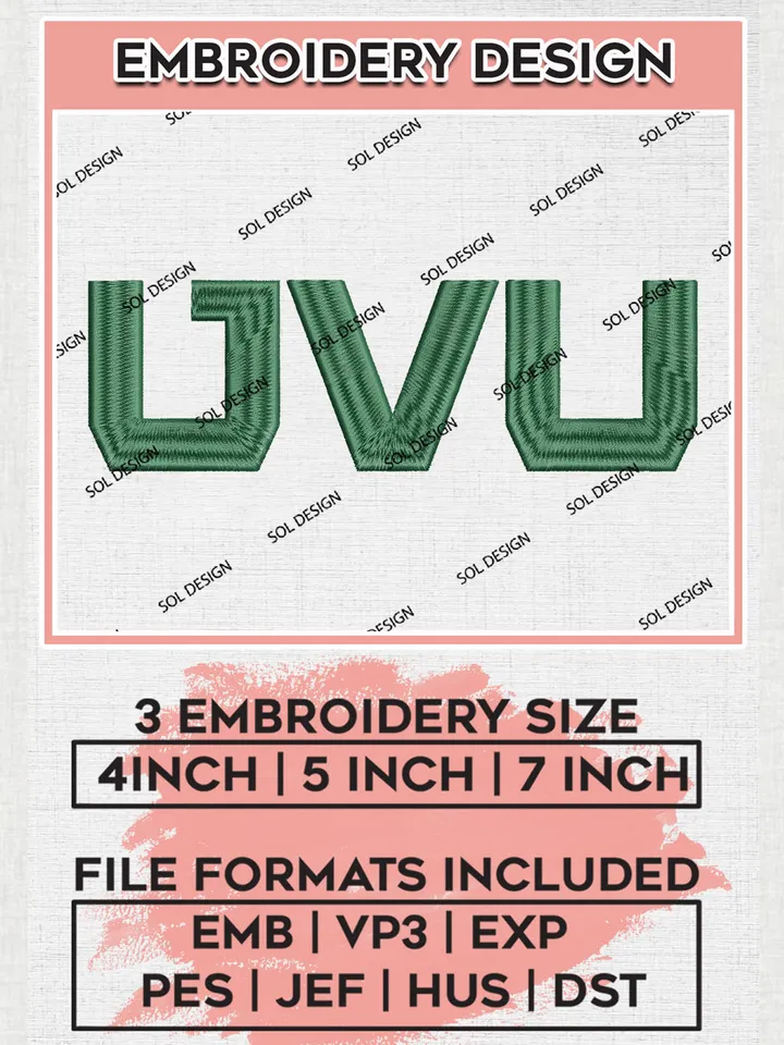 NCAA UVU Wolverines Football Team Logo Embroidery Design Files, NCAA Utah Valley Wolverines Machine Embroidery, NCAA Teams, Game Day, 3 sizes, NCAA Machine embroidery designs, Digital Download