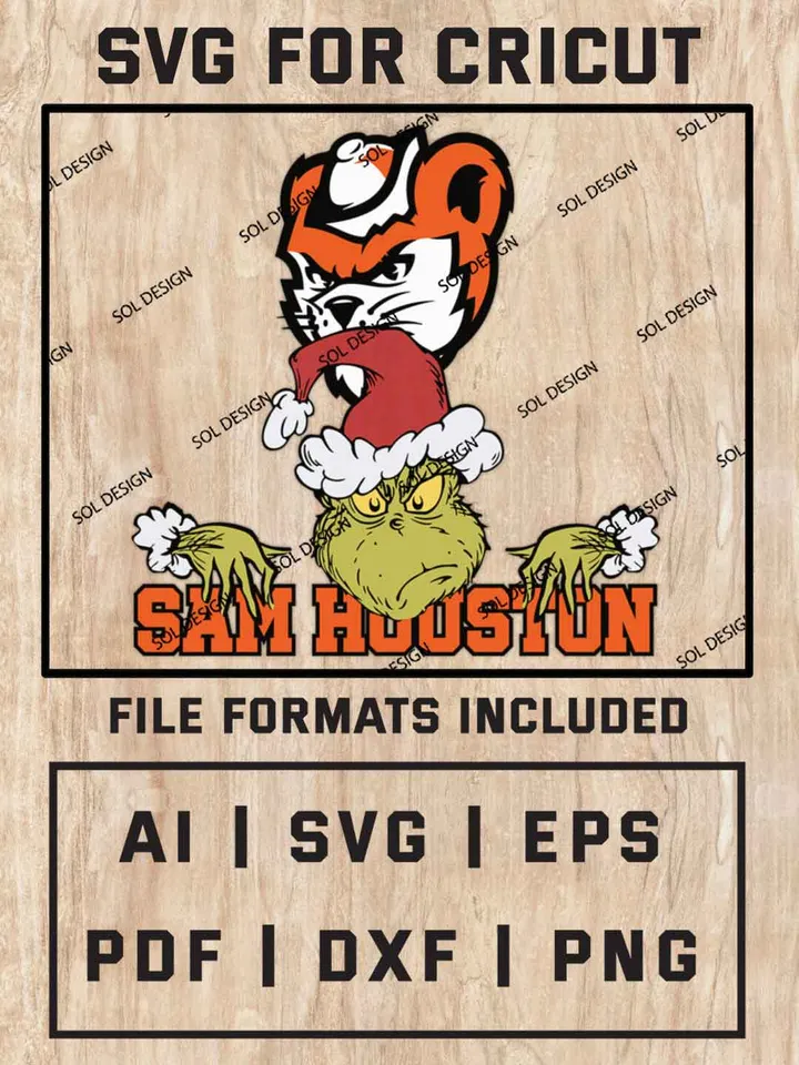 Grinch Sam Houston Bearkats SVG, NCAA SVG Design, NCAA Sam Houston Bearkats SVG, NCAA Bearkats Cricut, Christmas Svg, Grinch svg, Digital Download