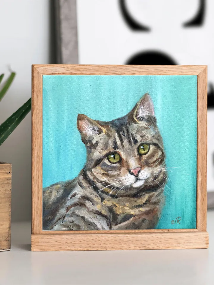 Cats Oil Painting Original Cat Portrait Animal Wall Art Pet Portrait