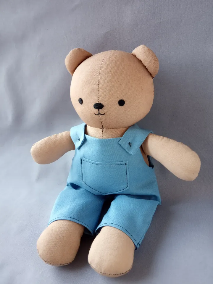 Cute Bear In Overalls Sewing Pattern PDF