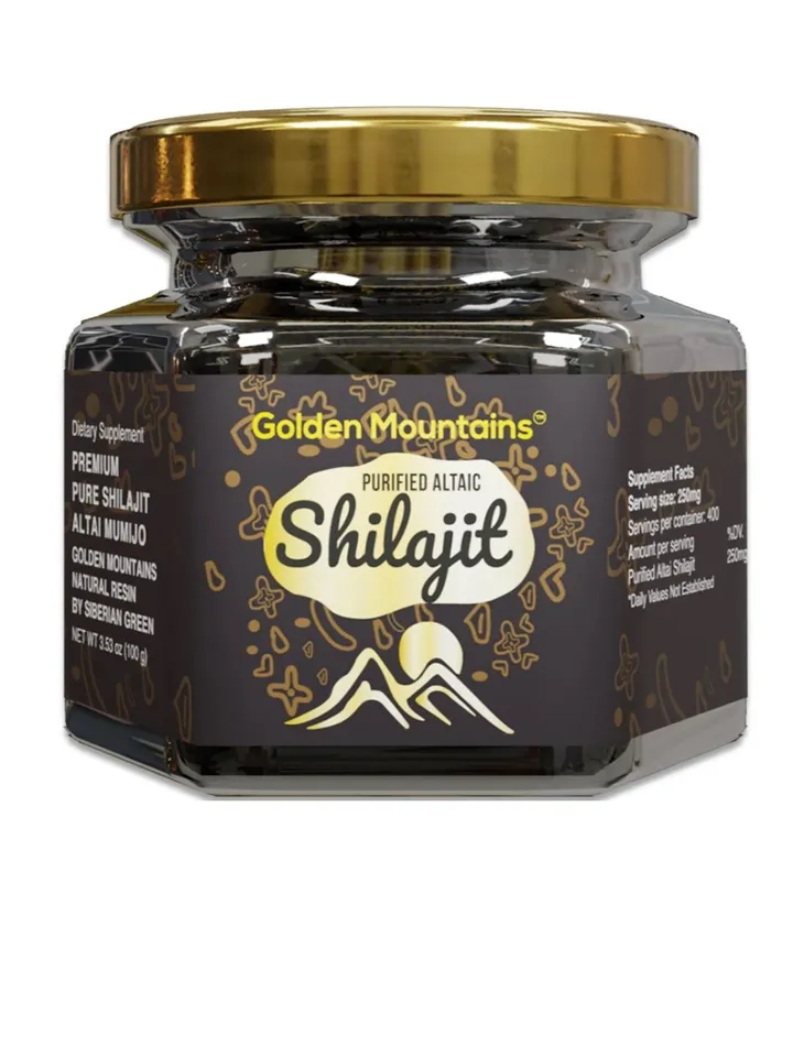 Golden Mountains Shilajit Resin Premium Pure Authentic Siberian Altai 100g 3.53oz - Measuring Spoon – Exclusive Quality